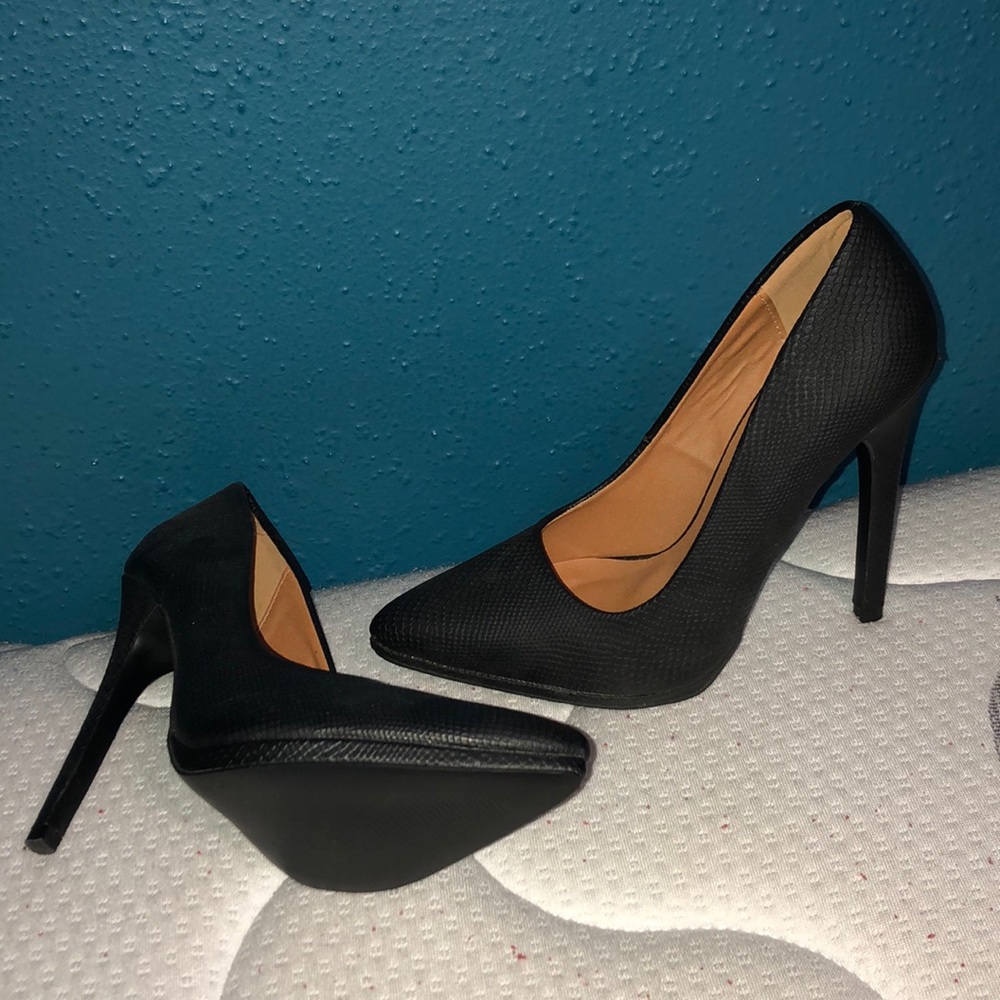 Snake print heels